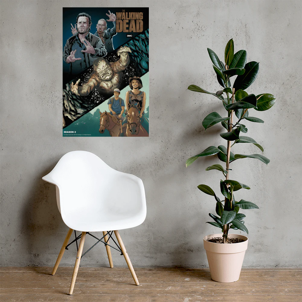 11 Weeks of TWD – Season 2 by Will Sliney & Dee Cunniffe Premium Satin Poster - Image 3
