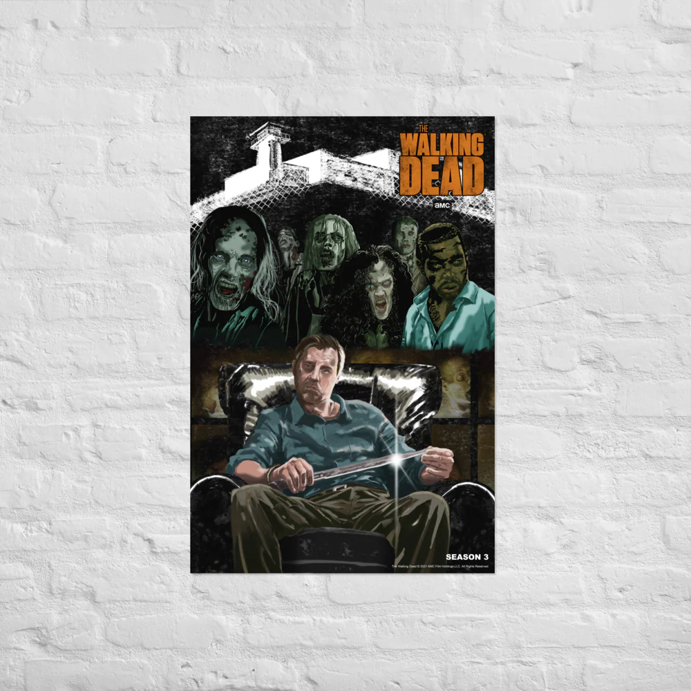 11 Weeks of TWD – Season 3 by Kirk A. Etienne Premium Satin Poster - Image 2