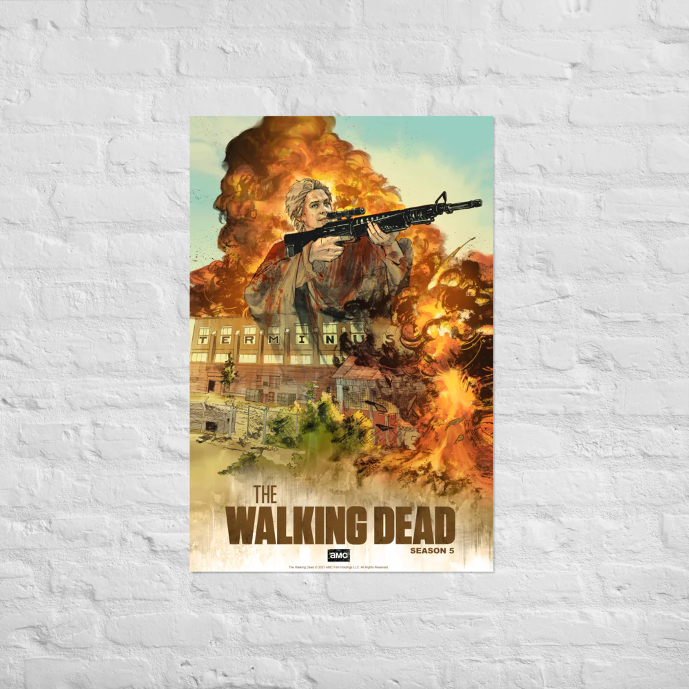 11 Weeks of TWD – Season 5 by Ariela Kristantina and Bryan Valenza Premium Satin Poster - Image 2