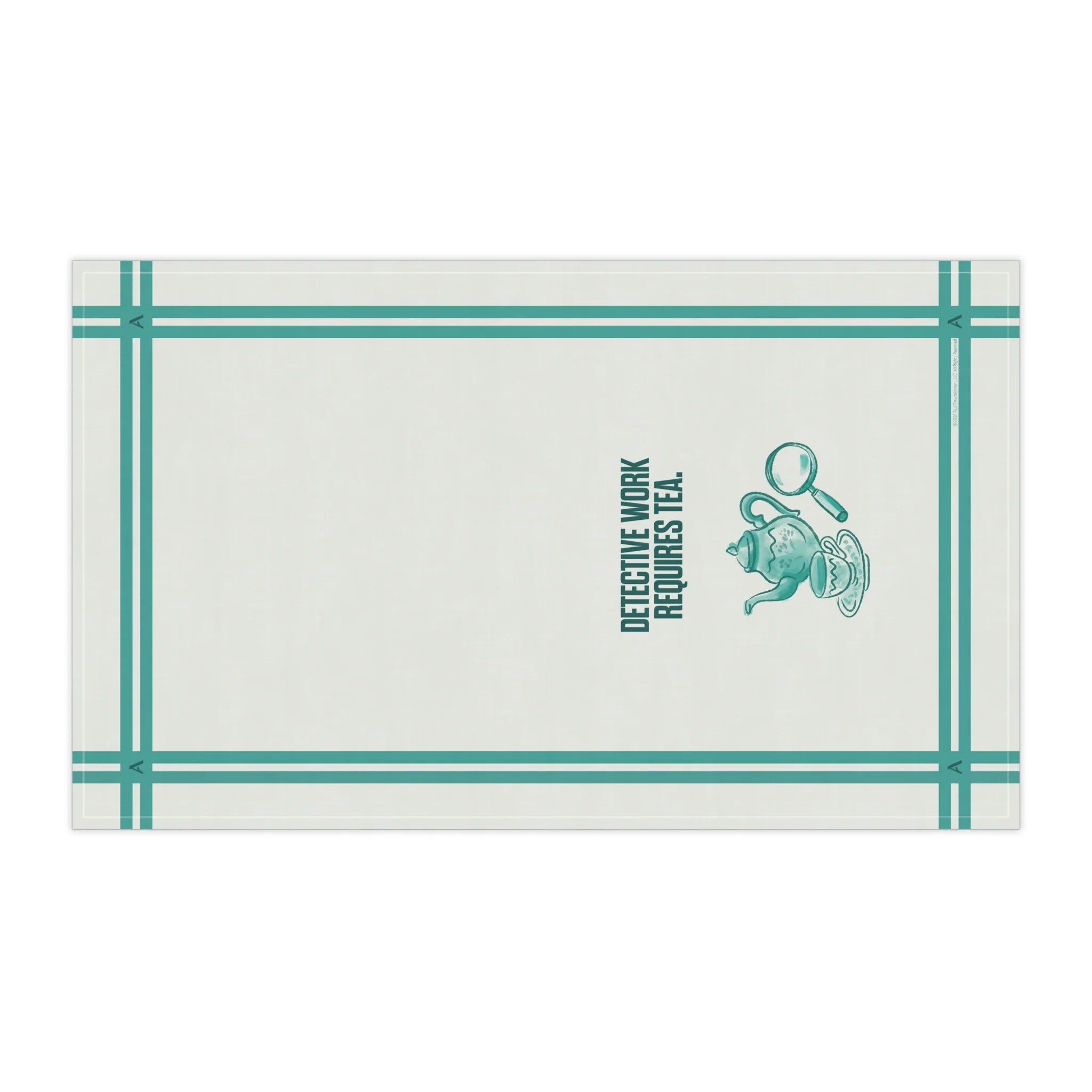 Acorn TV Detective Work Requires Tea Cotton Tea Towel - Image 3