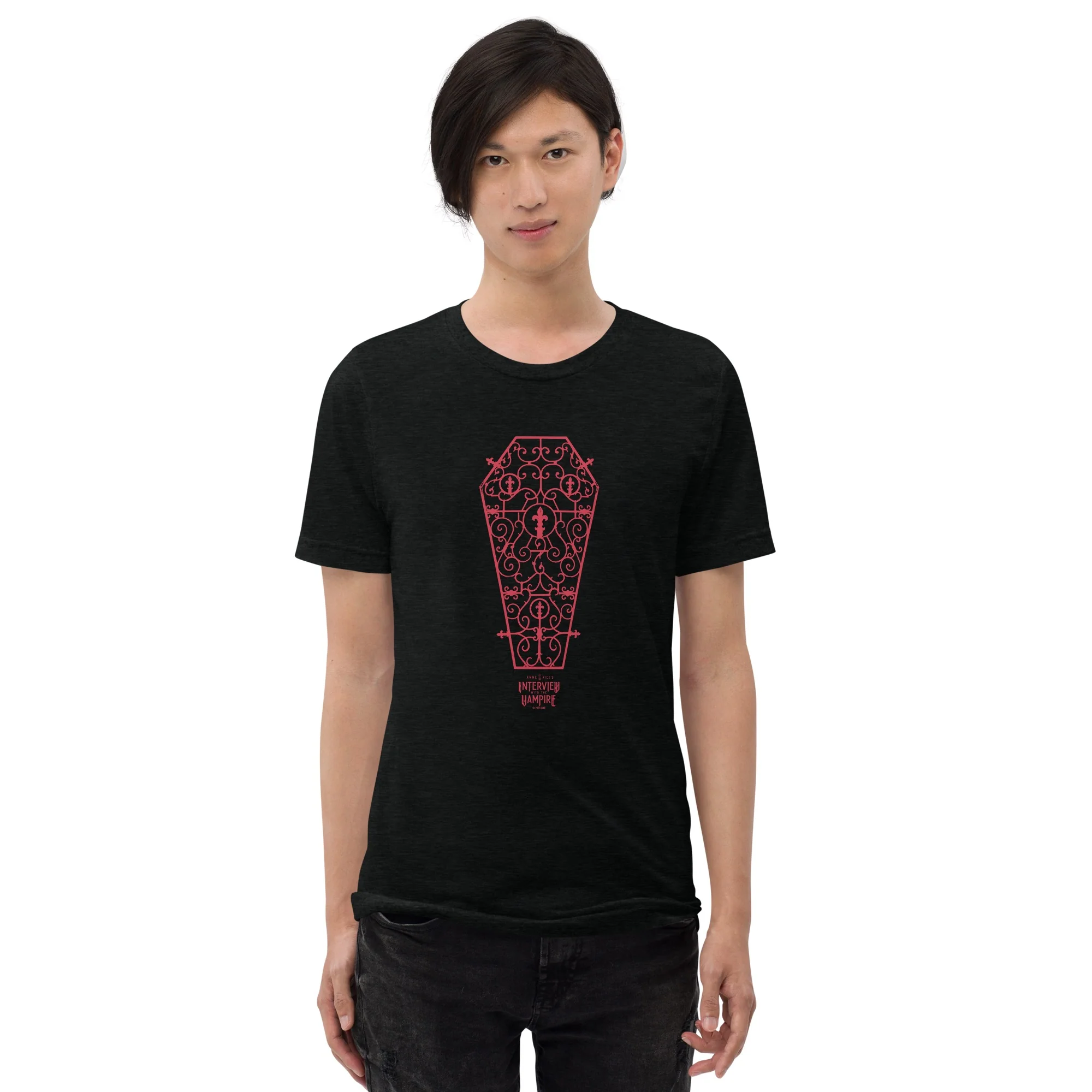 Anne Rice's Interview With The Vampire Coffin Adult Tri-Blend T-Shirt - Image 3