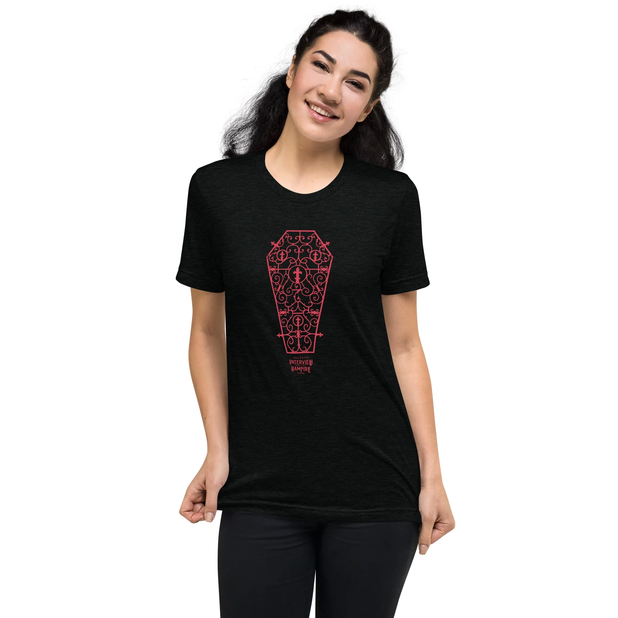 Anne Rice's Interview With The Vampire Coffin Adult Tri-Blend T-Shirt - Image 4