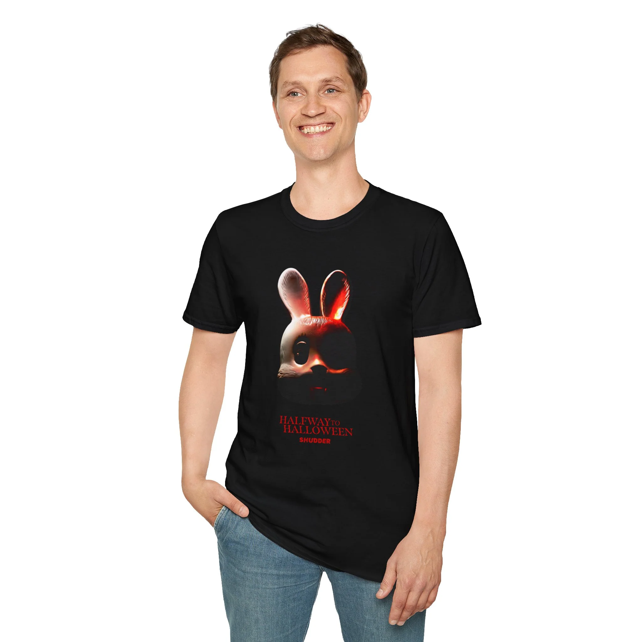 Halfway to Halloween Bunny Unisex Softstyle T-Shirt - Image 4