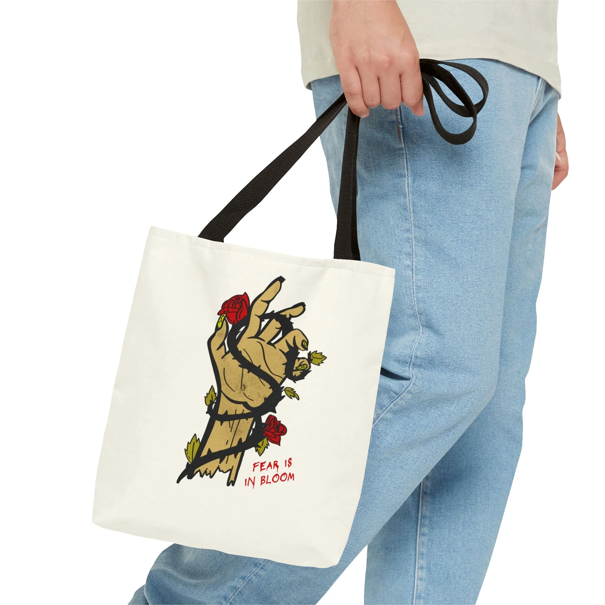 Halfway to Halloween Fear Is In Bloom Graphic Tote - Image 3