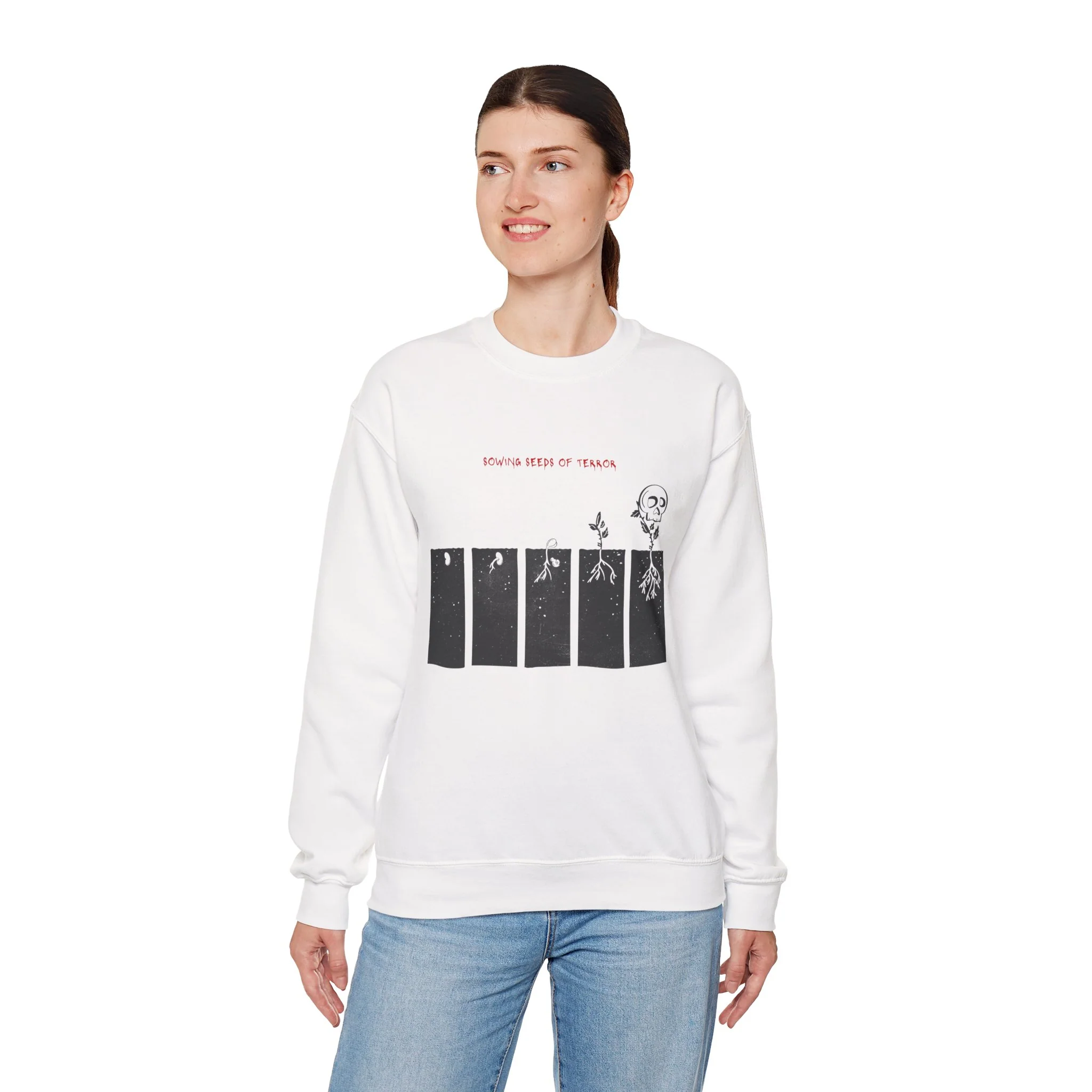 Halfway to Halloween Skull Plant Crewneck Sweatshirt - Image 8