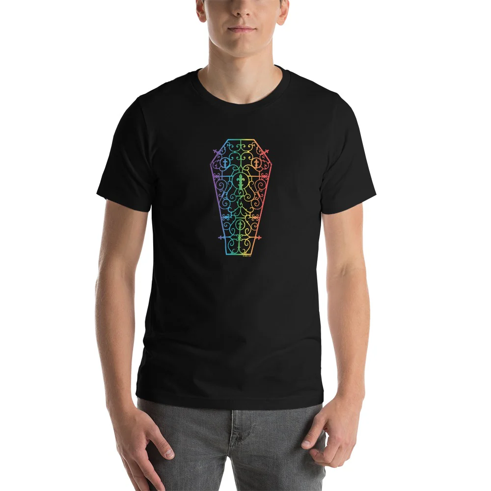 Anne Rice's Interview With The Vampire Love Rainbow Coffin Adult T-Shirt - Image 3
