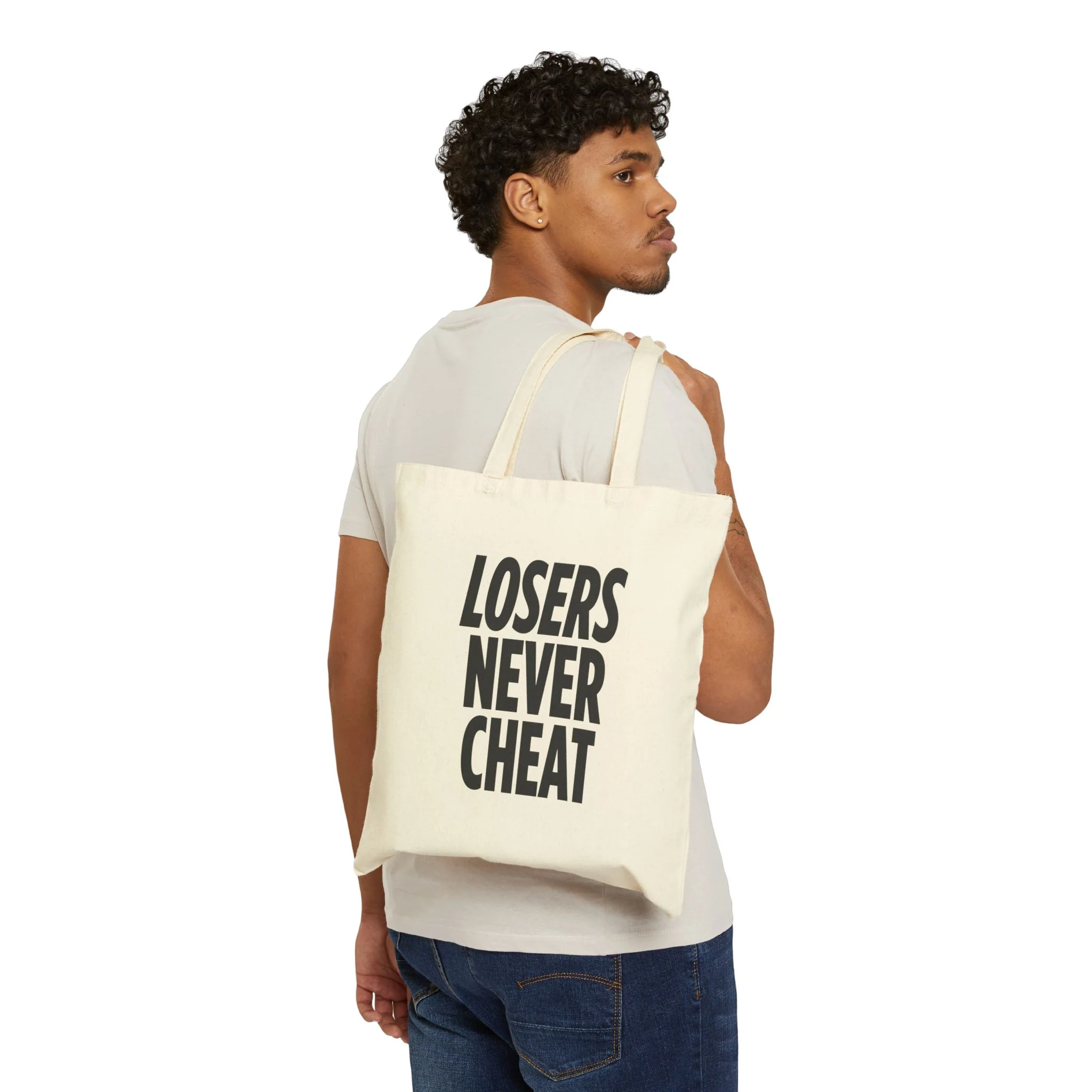 The Audacity Cheaters Never Lose Cotton Canvas Tote Bag - Image 4