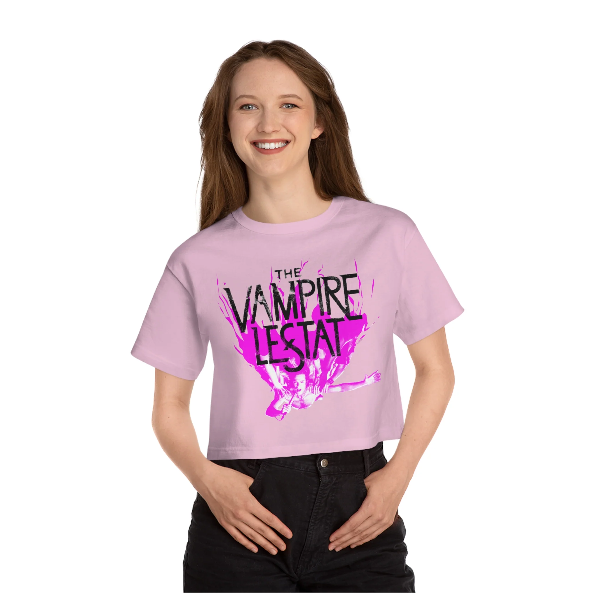 The Vampire Lestat Crowd Fire Champion Cropped T-shirt - Image 3
