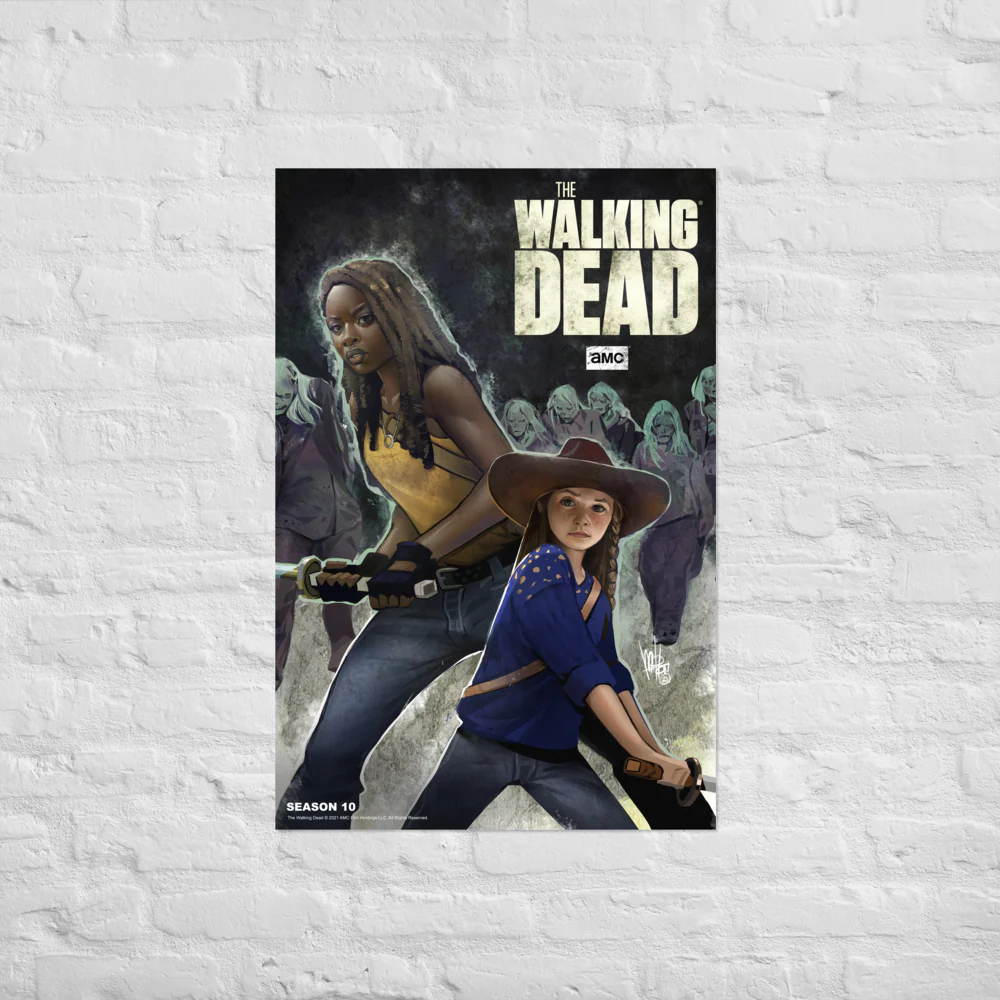 11 Weeks of TWD – Season 10 by Mel Milton Premium Satin Poster - Image 2