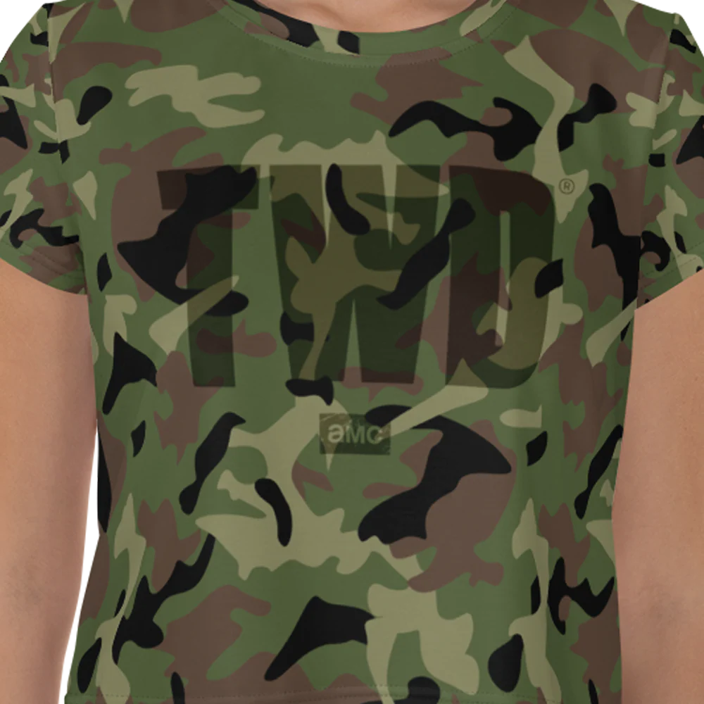 The Walking Dead Camo Logo Women's Crop T-Shirt - Image 3