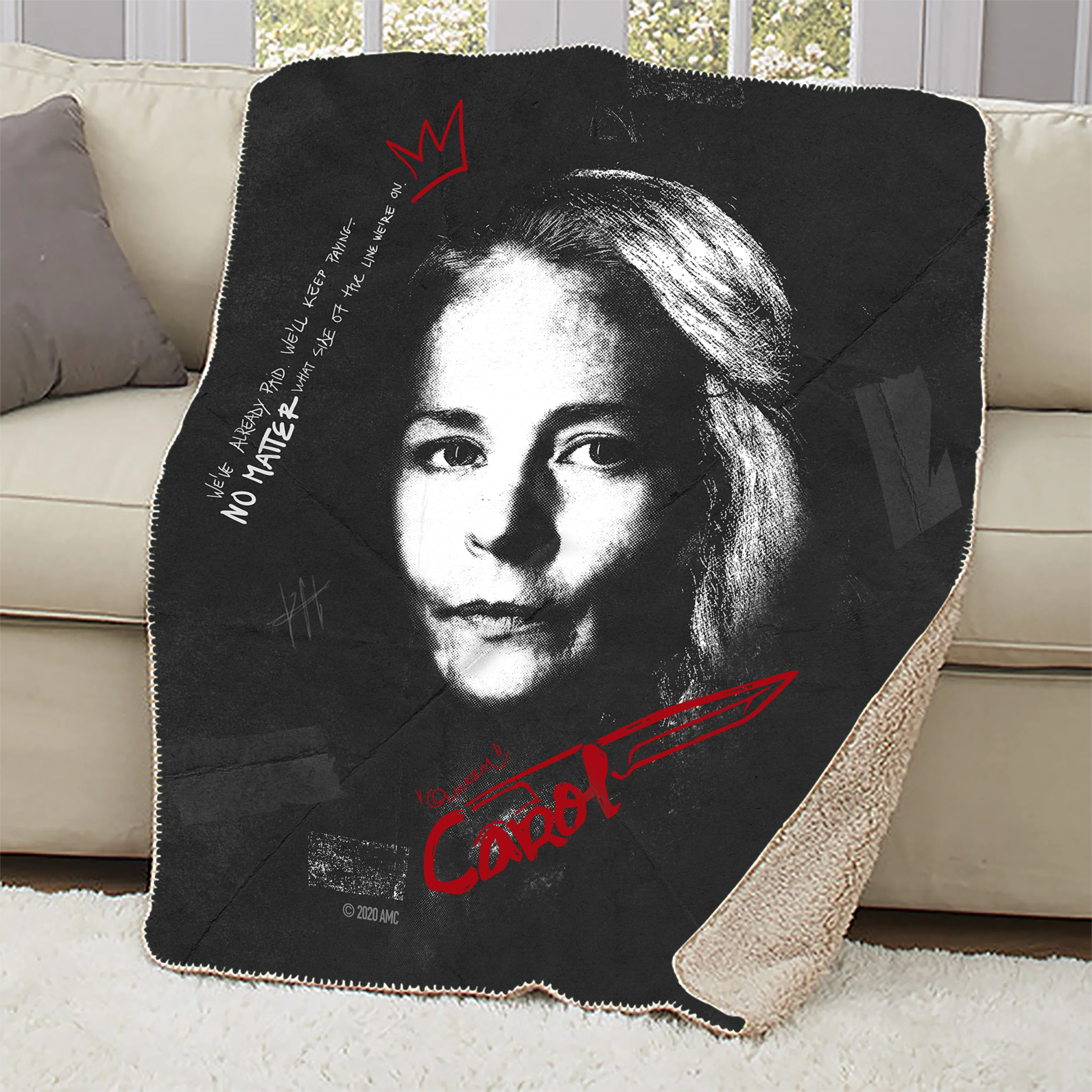 The Walking Dead Carol Graffiti Sherpa Blanket - Image 2