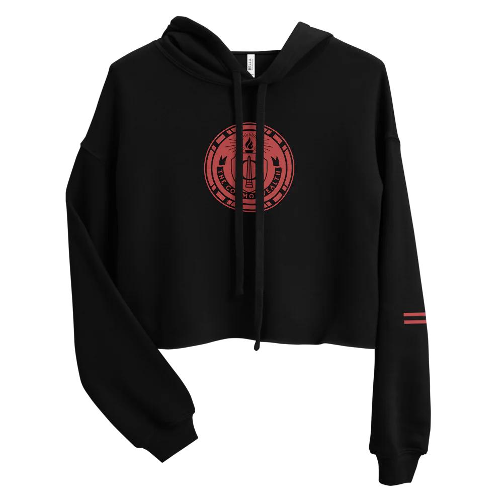 The Walking Dead Commonwealth Emblem Women's Fleece Crop Hooded Sweatshirt - Image 2