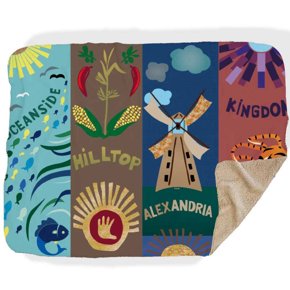 The Walking Dead Community Flags Sherpa Blanket - Image 2