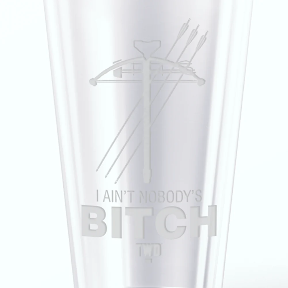 The Walking Dead Daryl Nobody's Bitch Laser Engraved Pint Glass - Image 2