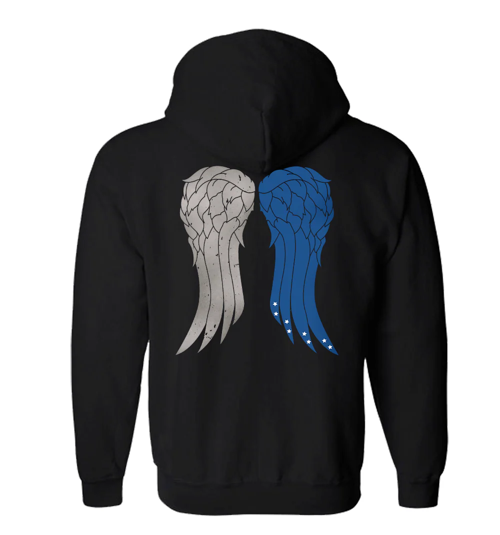 The Walking Dead Daryl's Wings Zip Up Hooded Sweatshirt - Image 2
