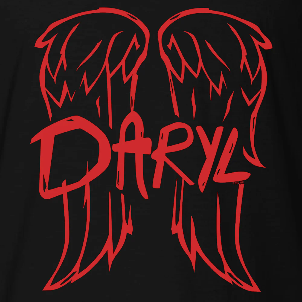 The Walking Dead Daryl Wings Sketch Adult Short Sleeve T-Shirt - Image 3