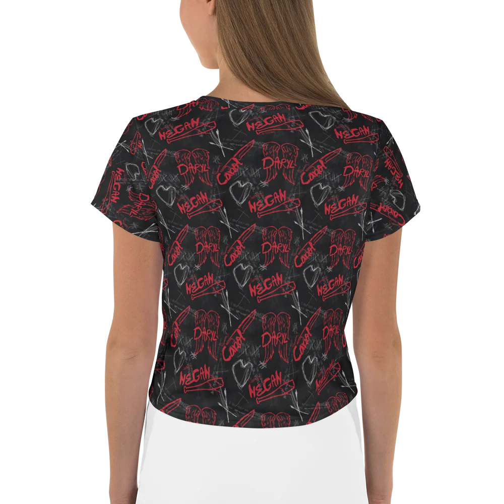 The Walking Dead Edge Women's All-Over Print Crop T-Shirt - Image 3