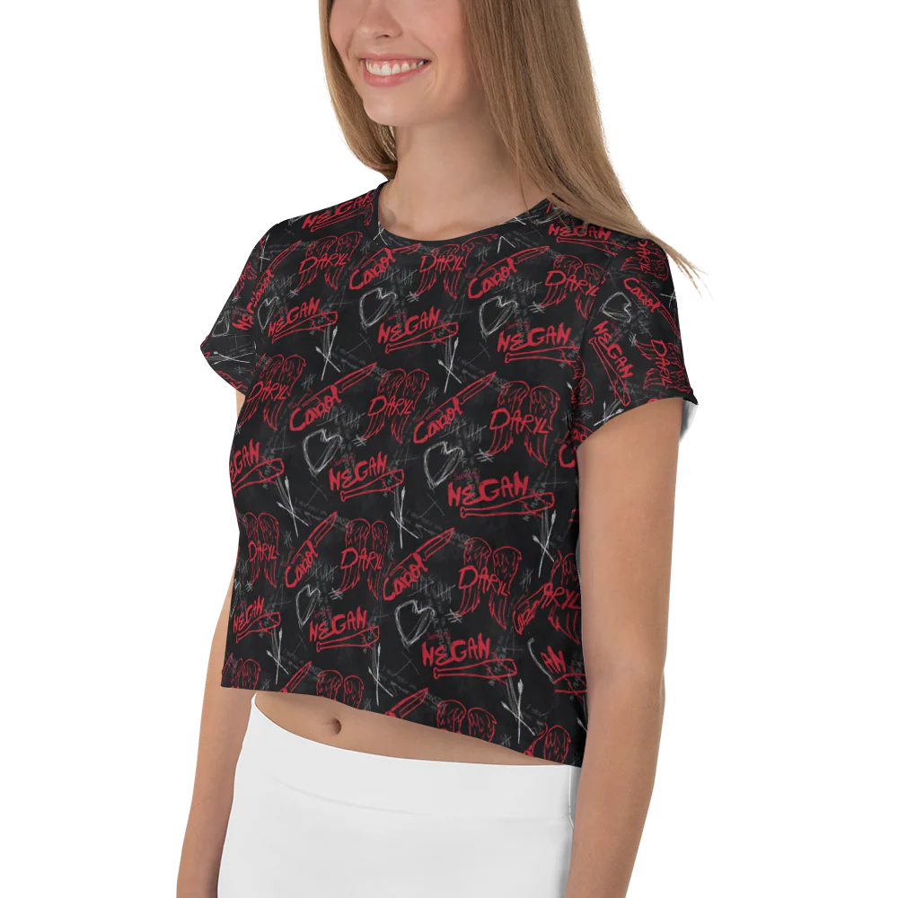 The Walking Dead Edge Women's All-Over Print Crop T-Shirt - Image 4
