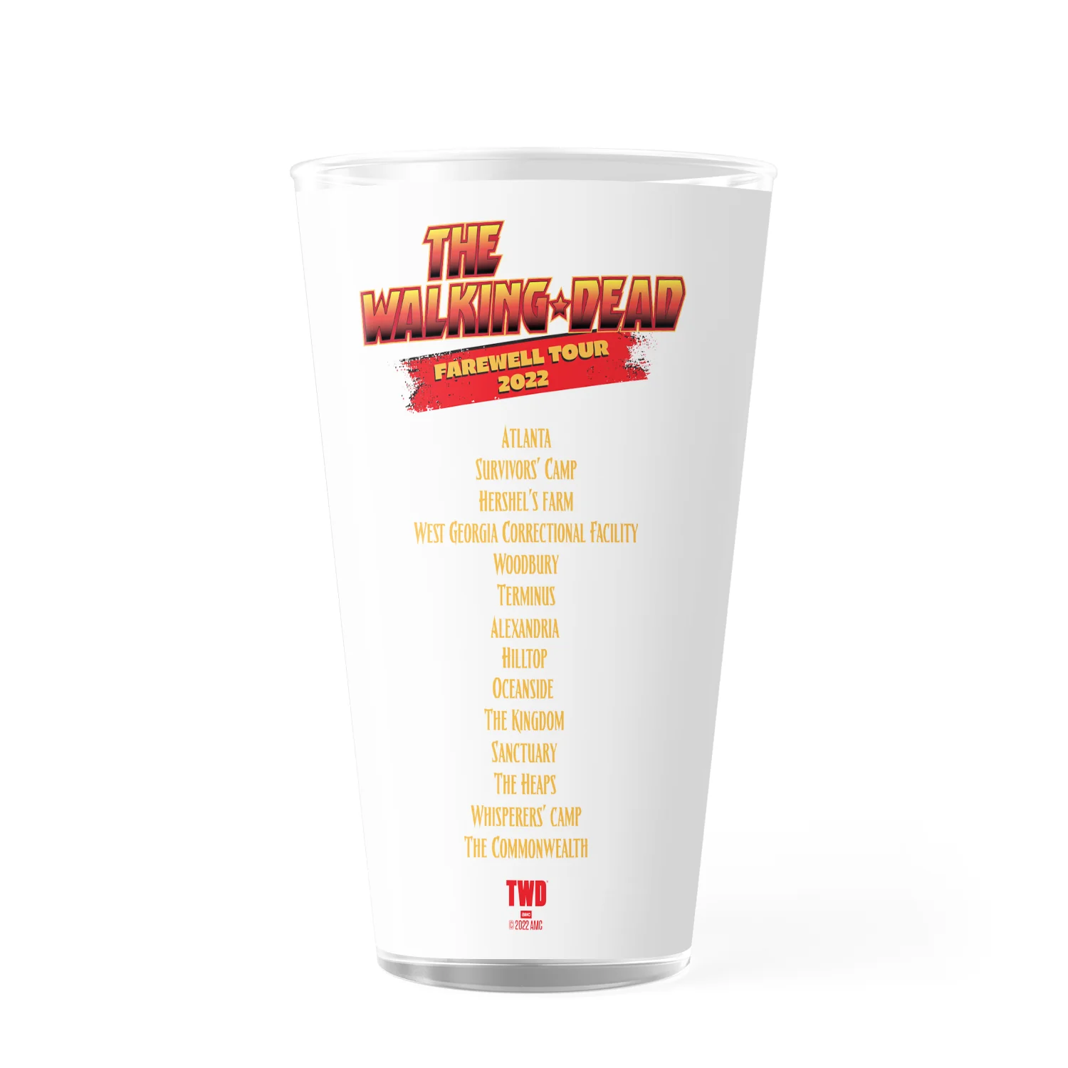 The Walking Dead Farewell Tour Band 17 oz Pint Glass - Image 2