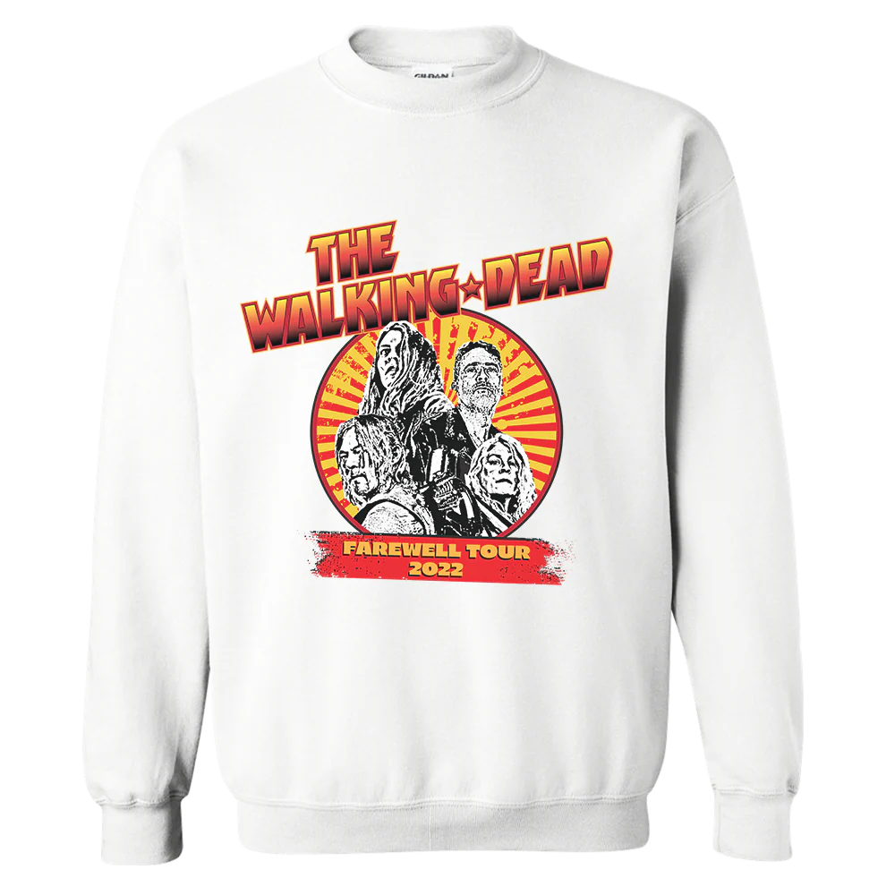 The Walking Dead Farewell Tour Band Fleece Crewneck Sweatshirt