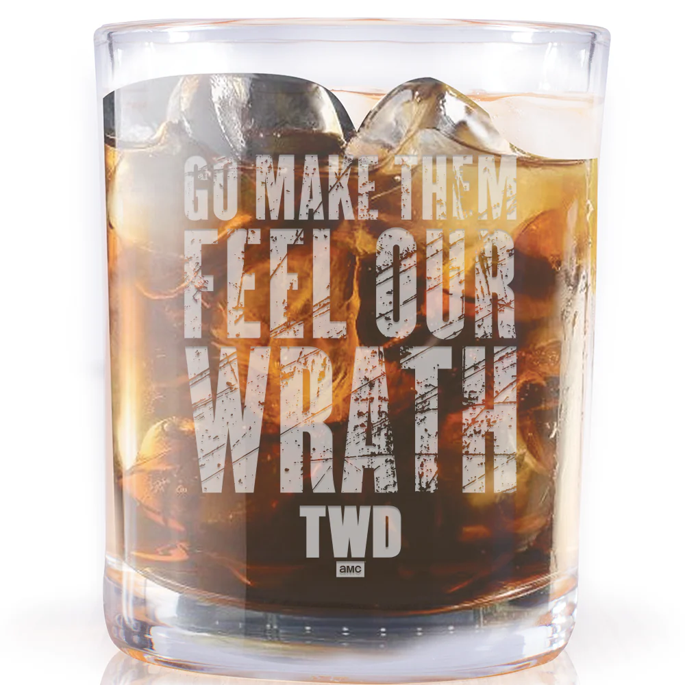 The Walking Dead Feel Our Wrath Laser Engraved Rocks Glass - Image 2