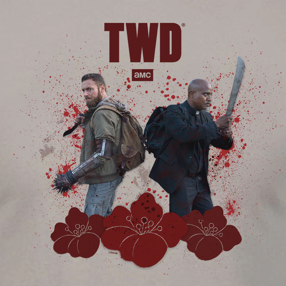 The Walking Dead Floral Adult Short Sleeve T-Shirt - Image 2