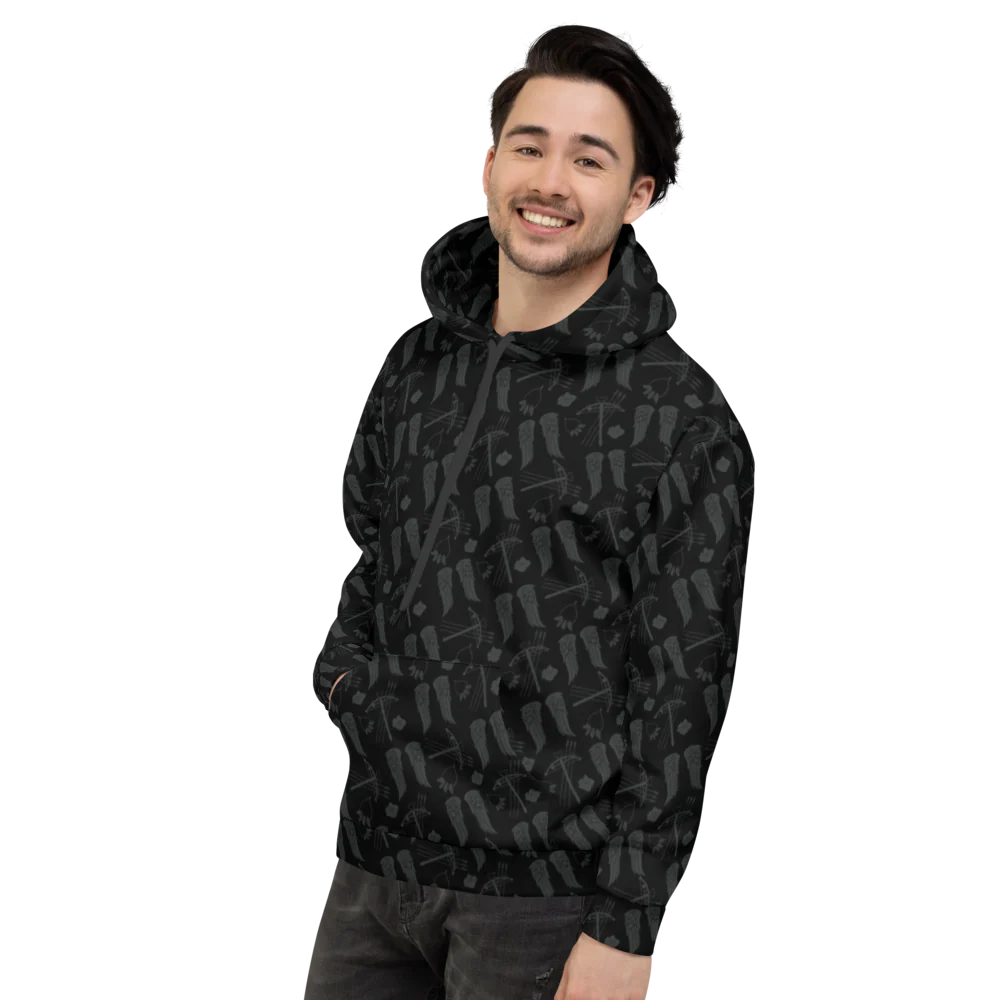 The Walking Dead Icons All-Over Print Adult Hooded Sweatshirt - Image 4