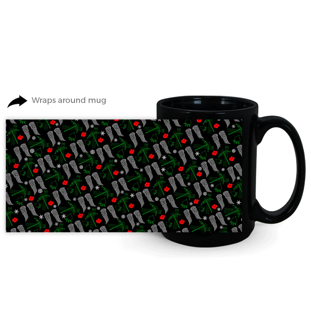 The Walking Dead Icons Holiday Black Mug - Image 3