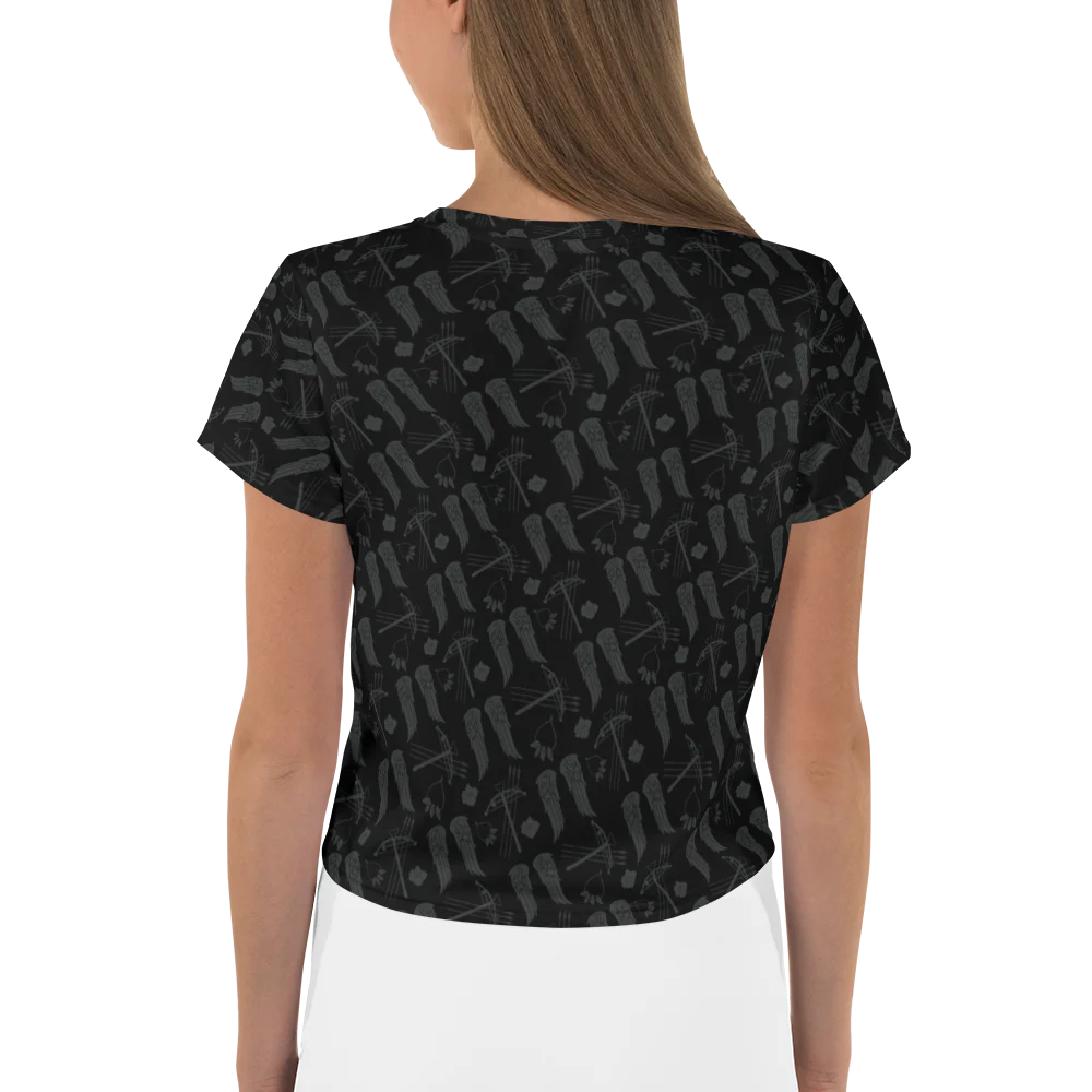 The Walking Dead Icons Women's All-Over Print Crop T-Shirt - Image 3