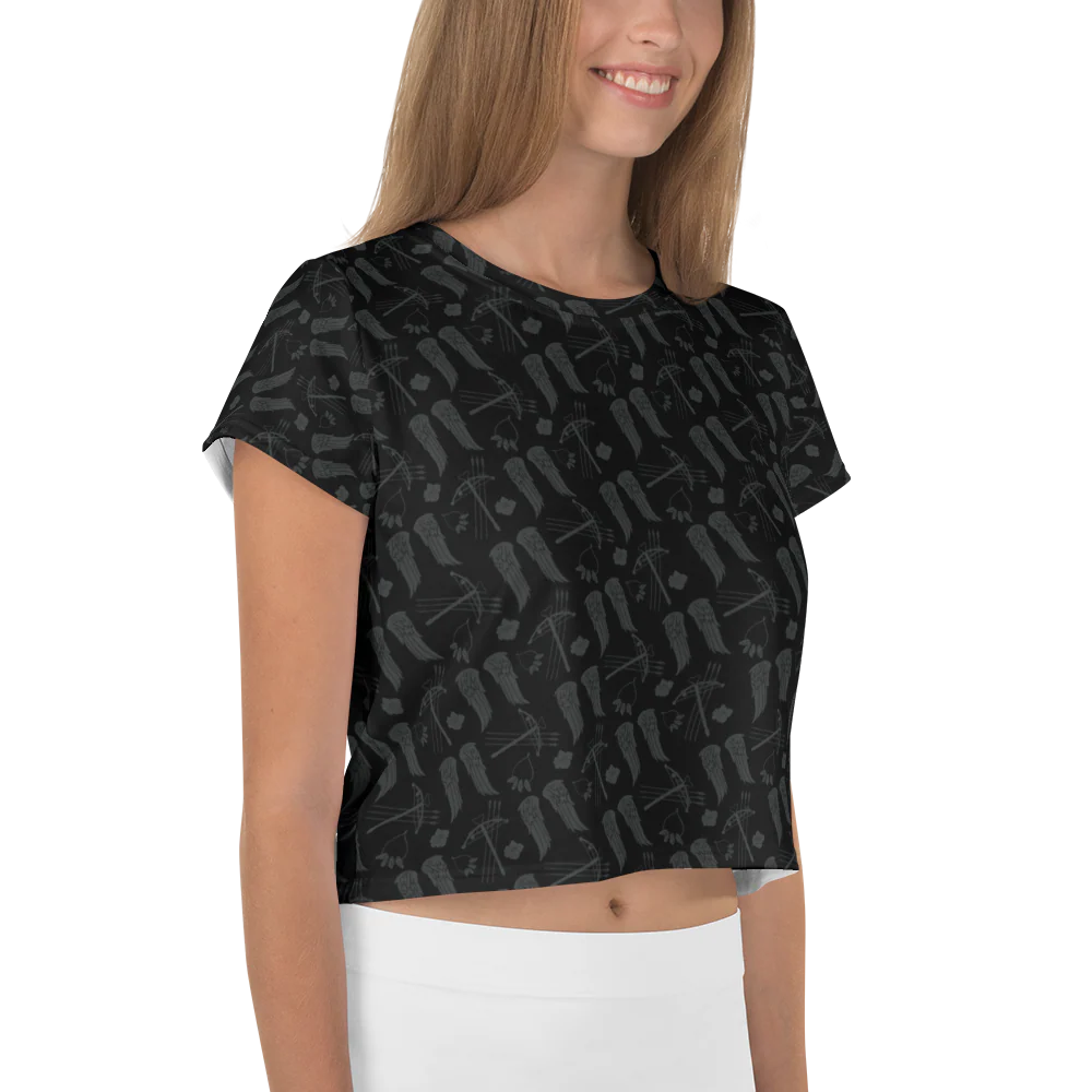 The Walking Dead Icons Women's All-Over Print Crop T-Shirt - Image 4