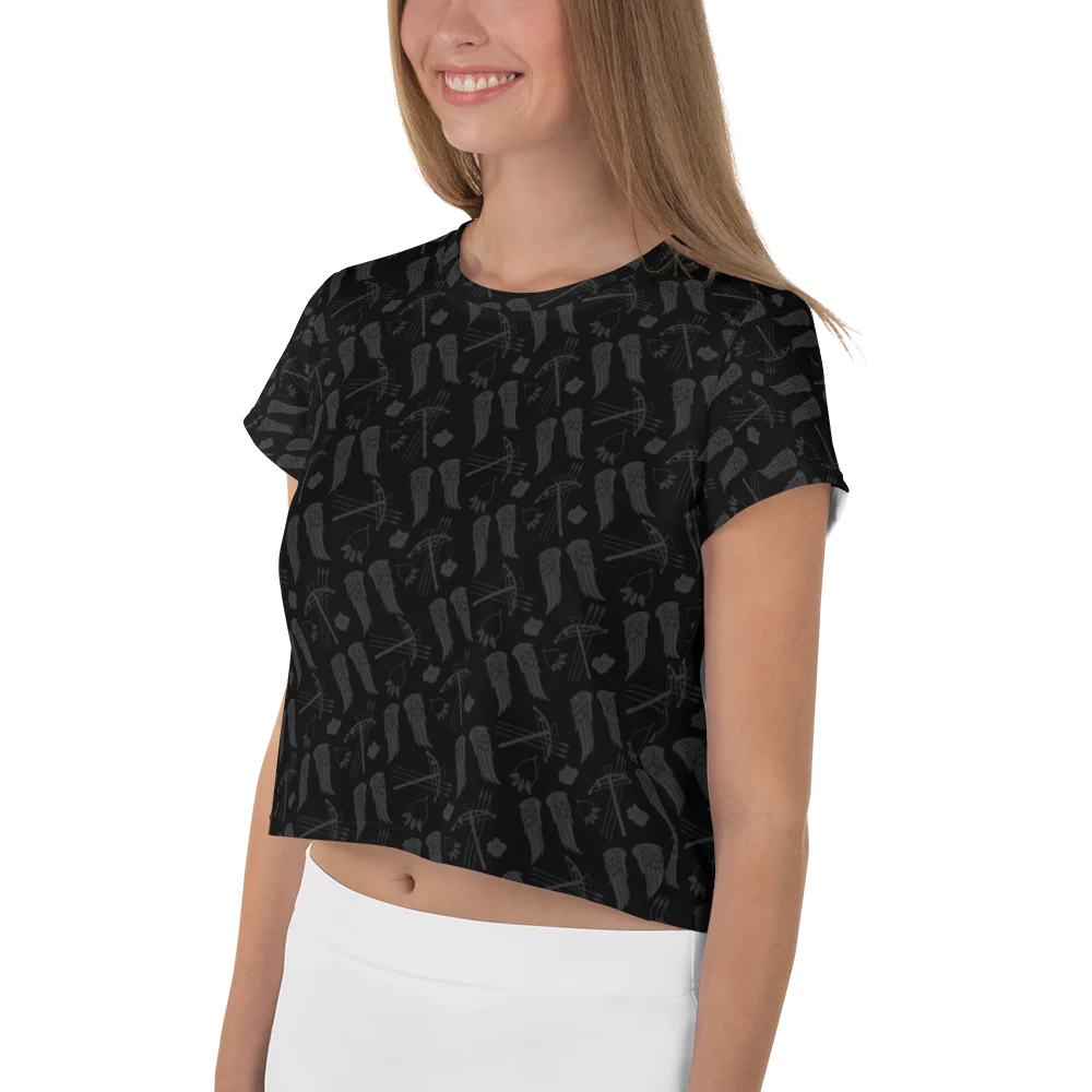 The Walking Dead Icons Women's All-Over Print Crop T-Shirt - Image 5