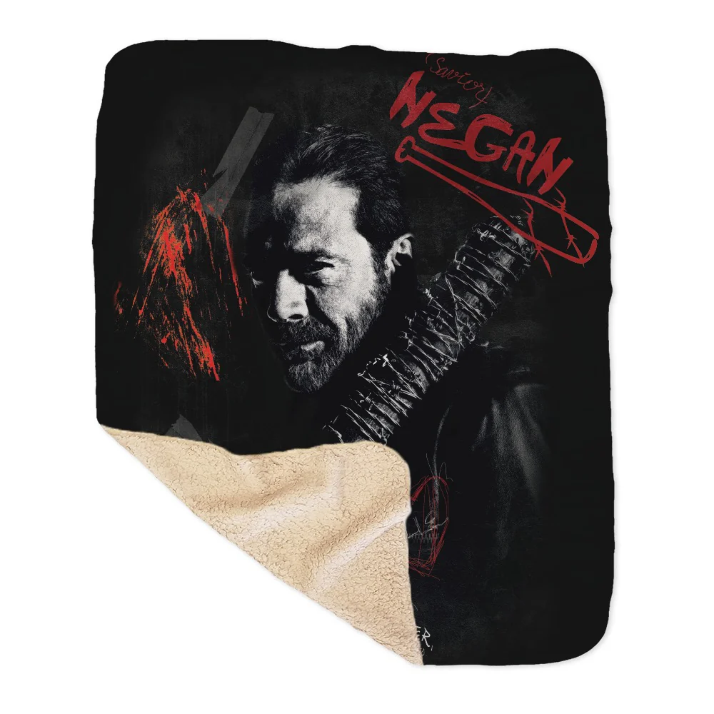 The Walking Dead Negan Graffiti Sherpa Blanket - Image 3