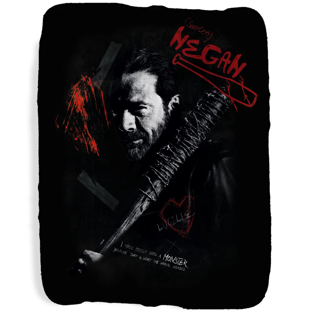 The Walking Dead Negan Graffiti Sherpa Blanket - Image 4