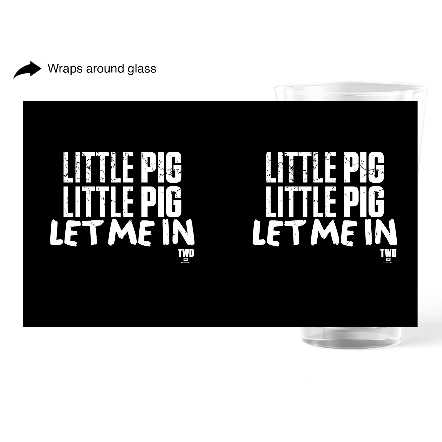 The Walking Dead Negan Little Pig 17 oz Pint Glass - Image 2