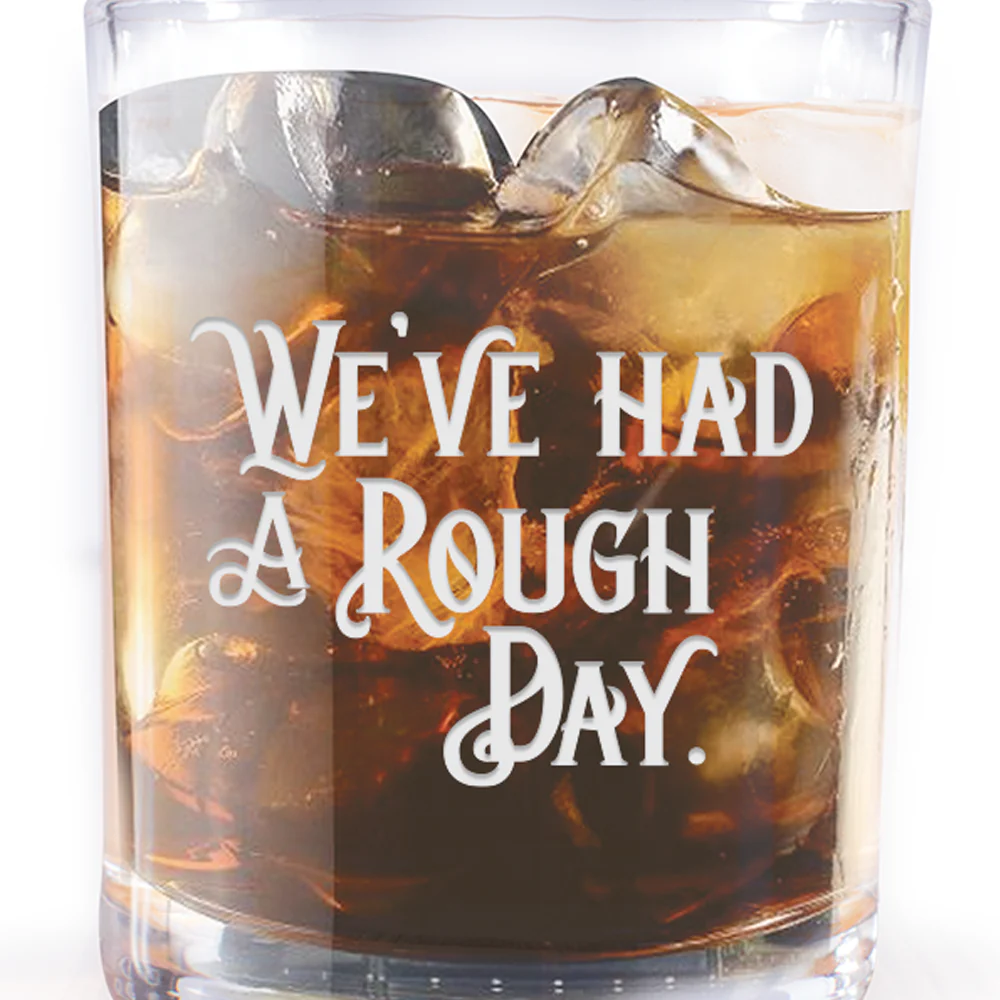 The Walking Dead Rough Day Laser Engraved Rocks Glass - Image 2