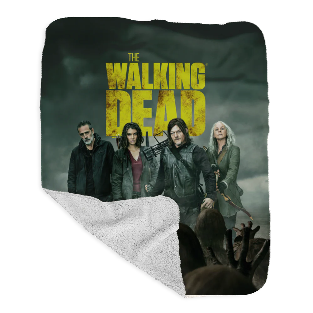 The Walking Dead Season 11C Key Art Grey Sherpa Blanket - Image 2