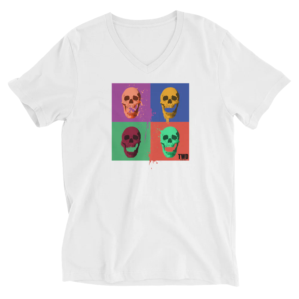 The Walking Dead Skull Pop V-Neck Short Sleeve T-Shirt - Image 2