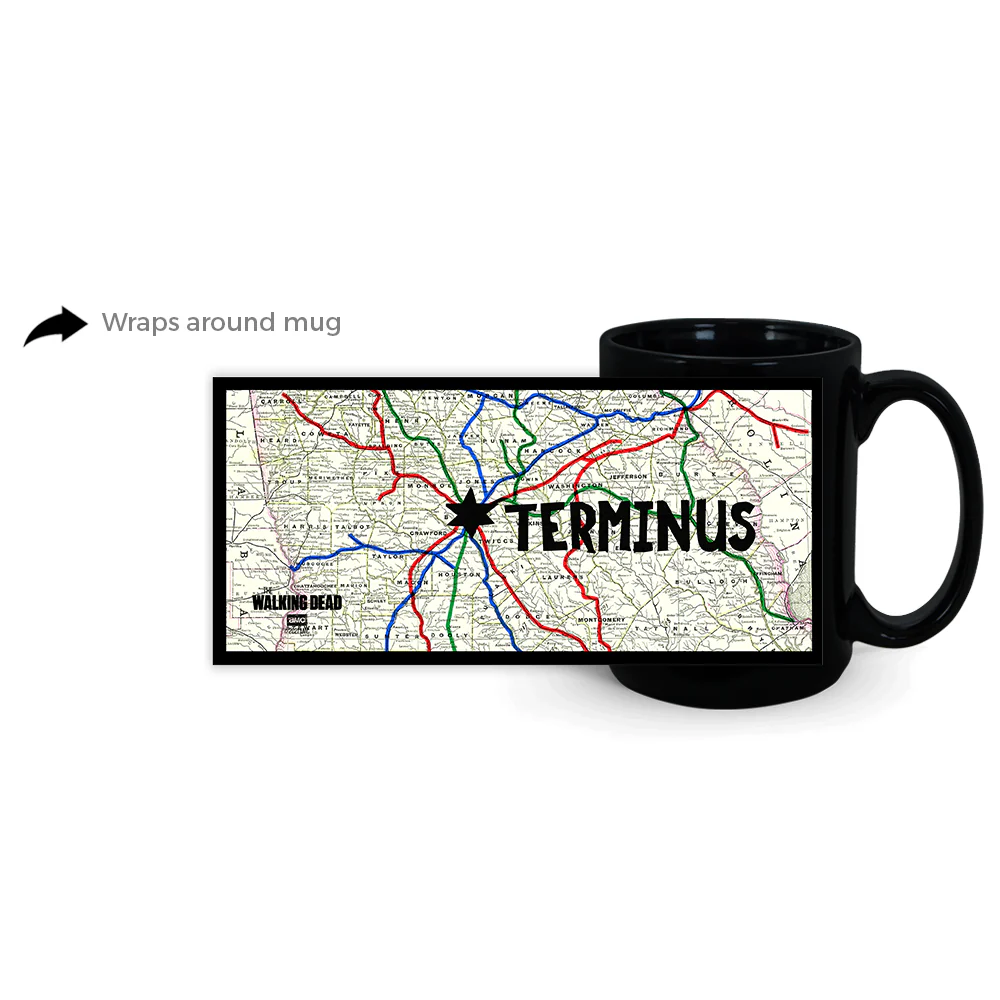 The Walking Dead Terminus Map Black Mug - Image 2