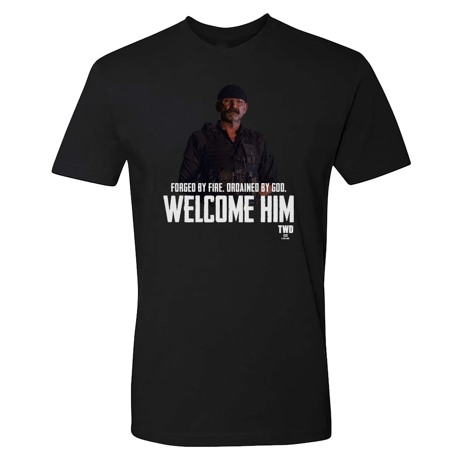 The Walking Dead Welcome Him Adult Short Sleeve T-Shirt