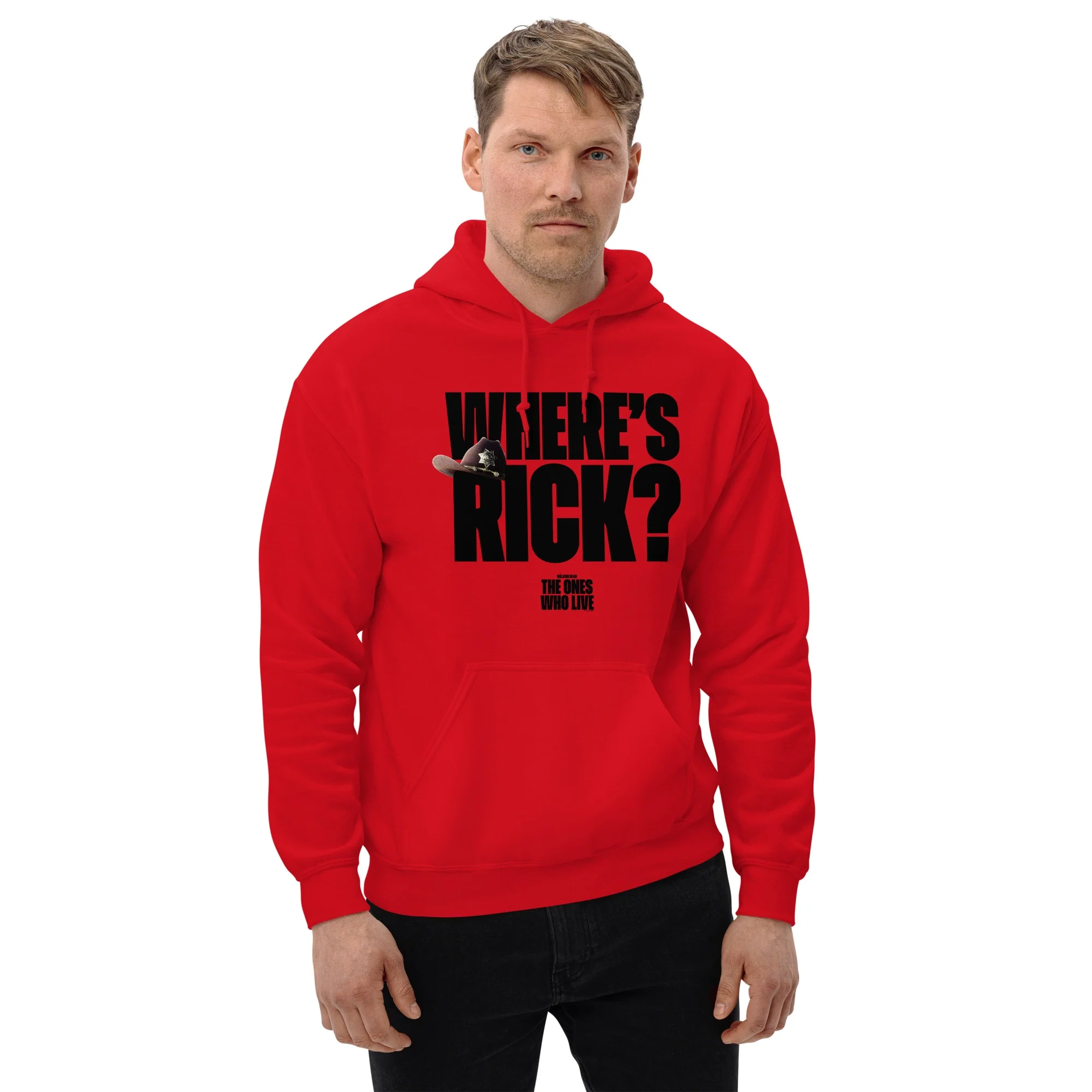 The Walking Dead Where's Rick? Sheriff's Hat Adult Hoodie - Image 4