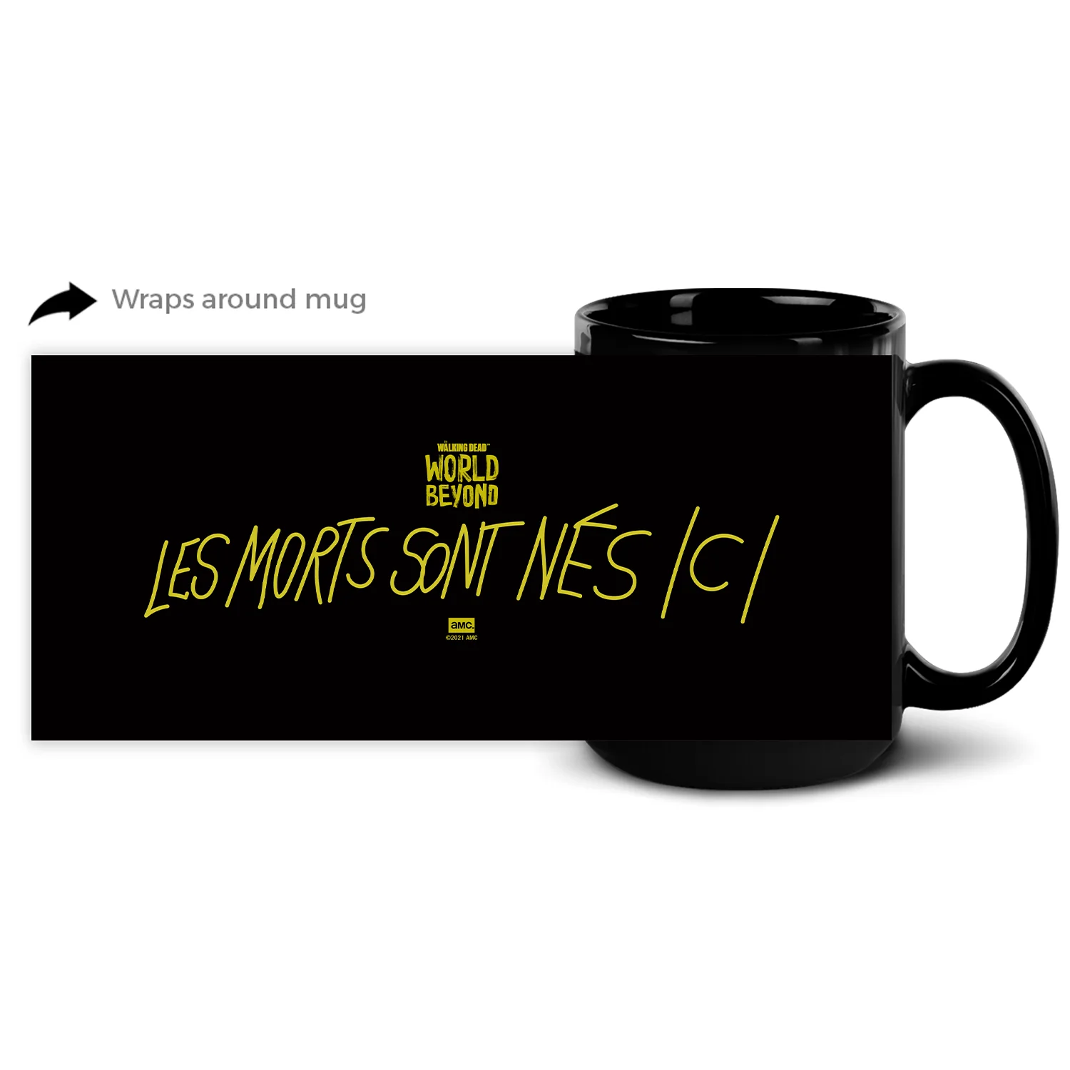 The Walking Dead: World Beyond Graffiti Black Mug - Image 2